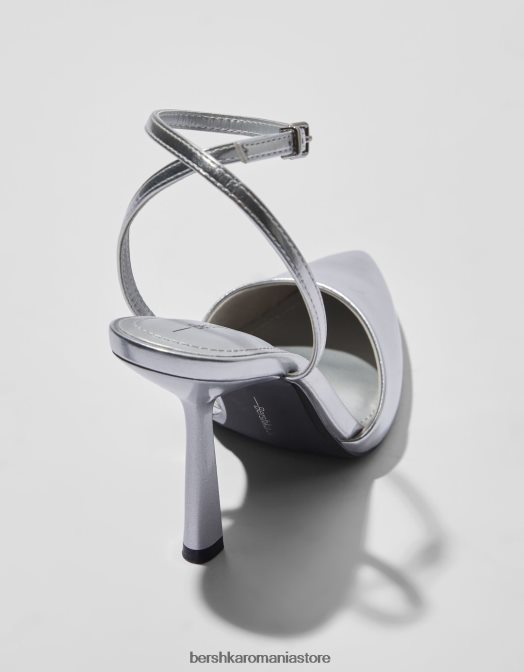 Bershka femei pantofi metalici cu toc înalt argint Z86D2256 încălţăminte