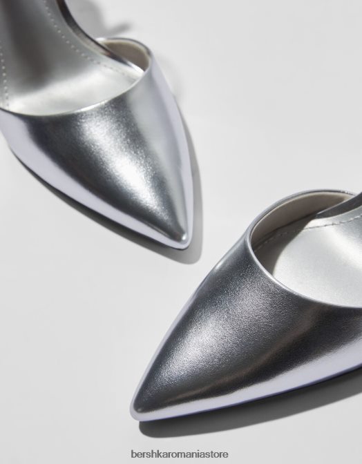 Bershka femei pantofi metalici cu toc înalt argint Z86D2266 încălţăminte