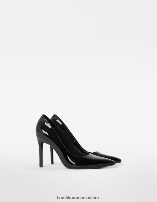 Bershka femei pantofi strălucitori cu toc înalt negru Z86D2243 încălţăminte