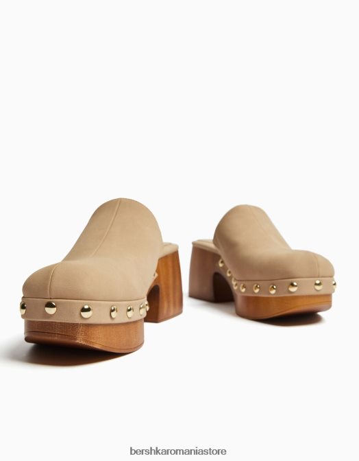 Bershka femei saboți cu toc cu platformă împânziți nisip Z86D2250 încălţăminte