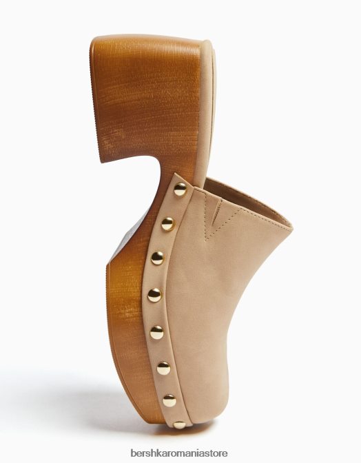 Bershka femei saboți cu toc cu platformă împânziți nisip Z86D2250 încălţăminte