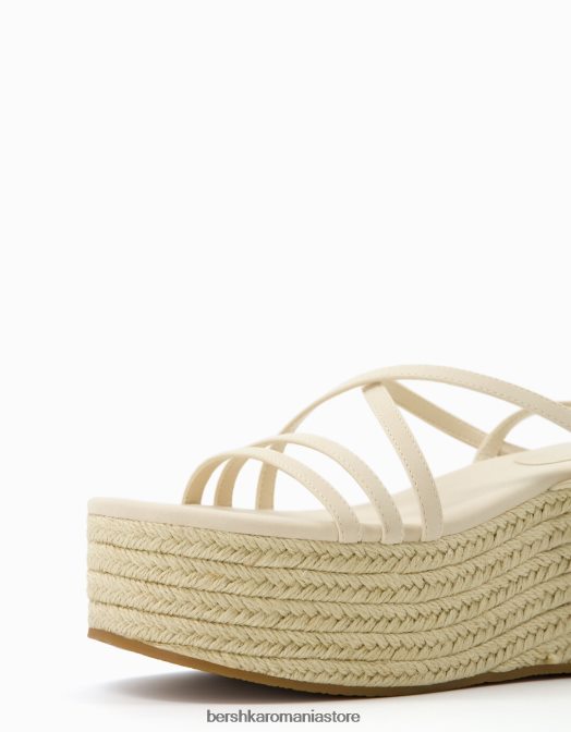 Bershka femei Pene de iută cu mai multe curele și curea la gleznă ecru Z86D1853 încălţăminte