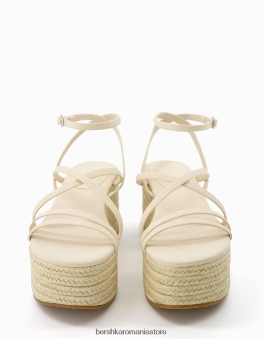 Bershka femei Pene de iută cu mai multe curele și curea la gleznă ecru Z86D1853 încălţăminte