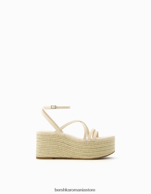 Bershka femei Pene de iută cu mai multe curele și curea la gleznă ecru Z86D1853 încălţăminte