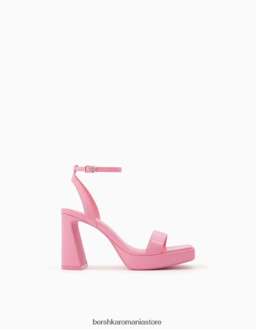 Bershka femei mini sandale cu platforma cu bareta la glezna roz Z86D2149 încălţăminte