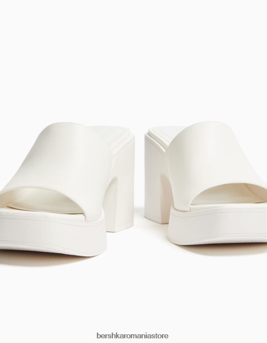 Bershka femei mulași cu toc înalt cu platformă ecru Z86D2146 încălţăminte