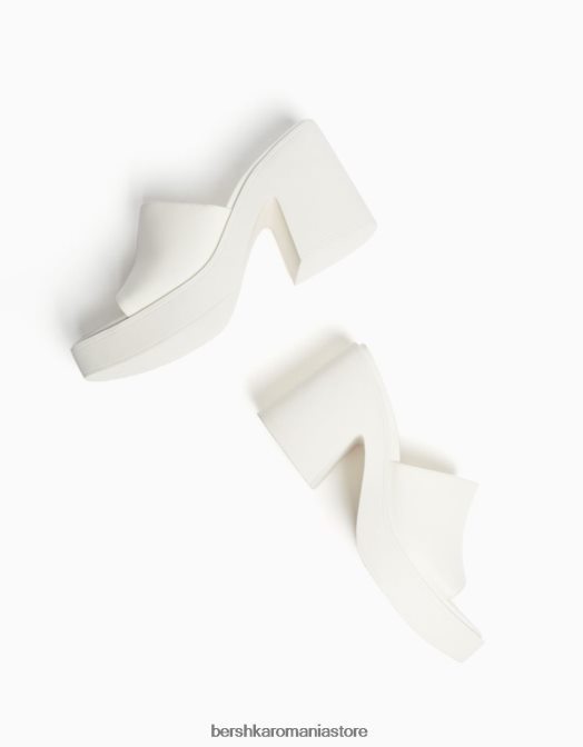Bershka femei mulași cu toc înalt cu platformă ecru Z86D2146 încălţăminte