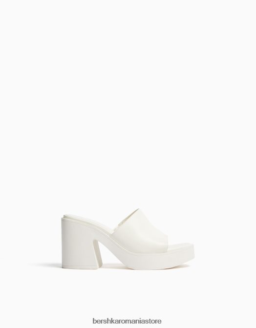 Bershka femei mulași cu toc înalt cu platformă ecru Z86D2146 încălţăminte