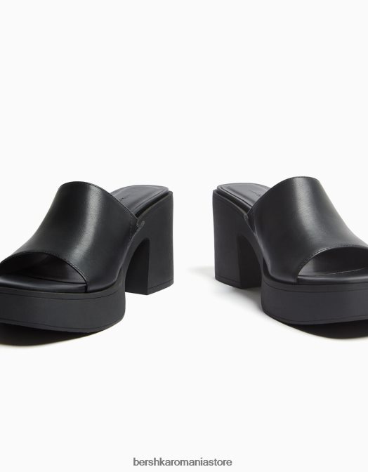 Bershka femei mulași cu toc înalt cu platformă negru Z86D2144 încălţăminte