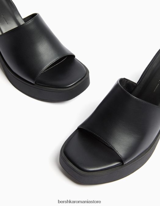 Bershka femei mulași cu toc înalt cu platformă negru Z86D2144 încălţăminte