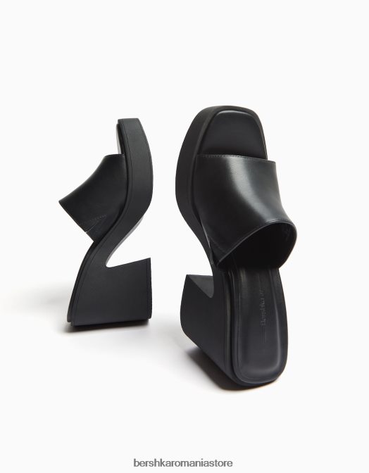 Bershka femei mulași cu toc înalt cu platformă negru Z86D2144 încălţăminte
