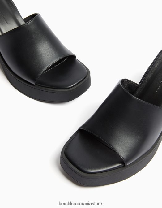 Bershka femei mulași cu toc înalt cu platformă negru Z86D2147 încălţăminte