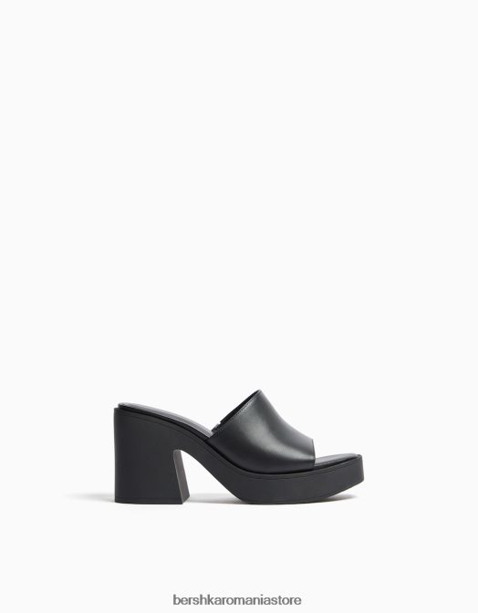 Bershka femei mulași cu toc înalt cu platformă negru Z86D2147 încălţăminte