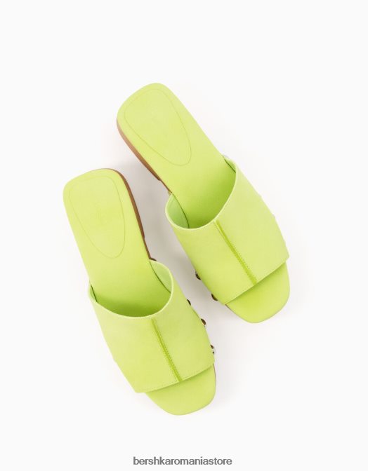 Bershka femei saboți cu platformă împânziți cu toc înalt lămâie verde Z86D2154 încălţăminte