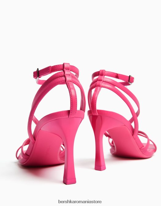 Bershka femei sandale cu bretele cu toc înalt și cu cureaua la gleznă fucsie Z86D1905 încălţăminte