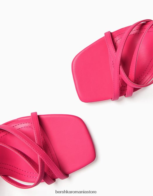 Bershka femei sandale cu bretele cu toc înalt și cu cureaua la gleznă fucsie Z86D1905 încălţăminte