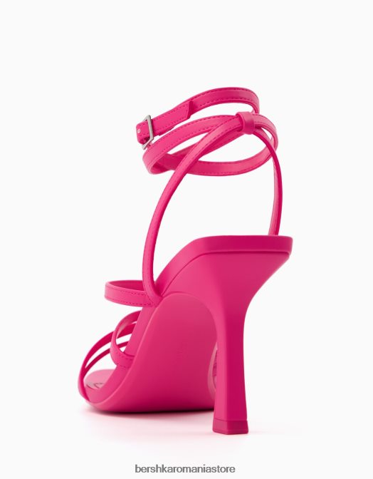 Bershka femei sandale cu bretele cu toc înalt și cu cureaua la gleznă fucsie Z86D2164 încălţăminte