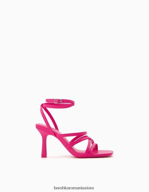 Bershka femei sandale cu bretele cu toc înalt și cu cureaua la gleznă fucsie Z86D2164 încălţăminte