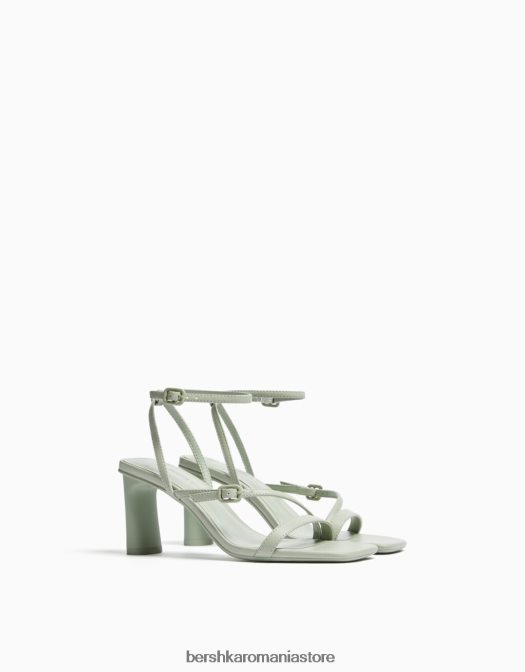 Bershka femei sandale cu bretele cu toc înalt și cu cureaua la gleznă kaki Z86D2191 încălţăminte