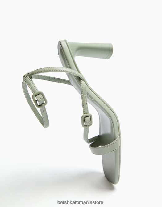 Bershka femei sandale cu bretele cu toc înalt și cu cureaua la gleznă kaki Z86D2191 încălţăminte