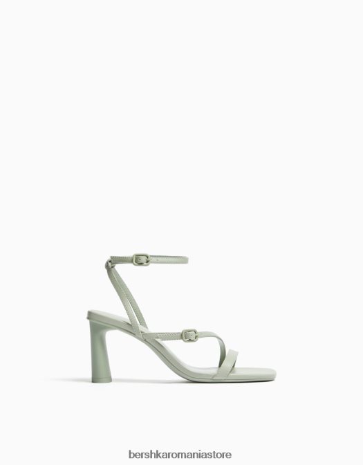 Bershka femei sandale cu bretele cu toc înalt și cu cureaua la gleznă kaki Z86D2191 încălţăminte