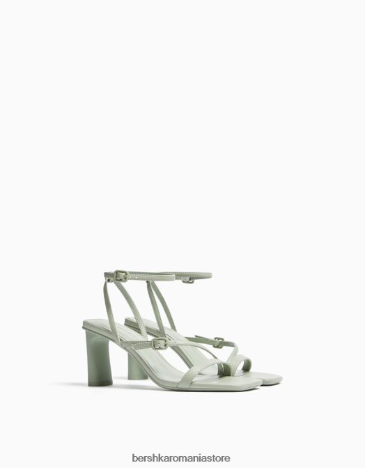 Bershka femei sandale cu bretele cu toc înalt și cu cureaua la gleznă kaki Z86D2192 încălţăminte