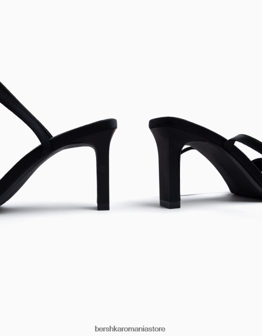 Bershka femei sandale cu bretele cu toc înalt și cu cureaua la gleznă negru Z86D2022 încălţăminte