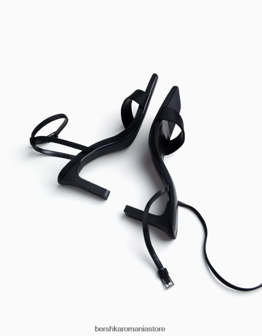 Bershka femei sandale cu bretele cu toc înalt și cu cureaua la gleznă negru Z86D2159 încălţăminte