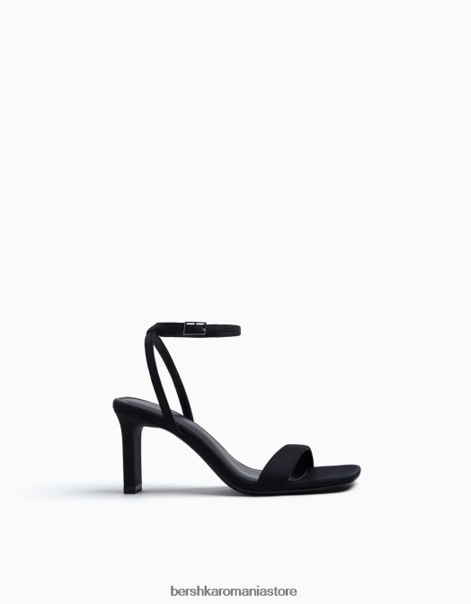 Bershka femei sandale cu bretele cu toc înalt și cu cureaua la gleznă negru Z86D2159 încălţăminte