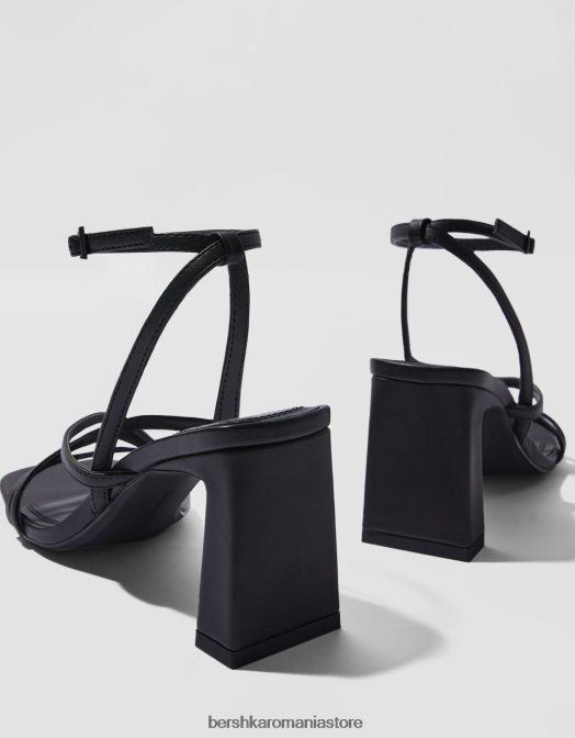 Bershka femei sandale cu bretele cu toc înalt și cu cureaua la gleznă negru Z86D2160 încălţăminte