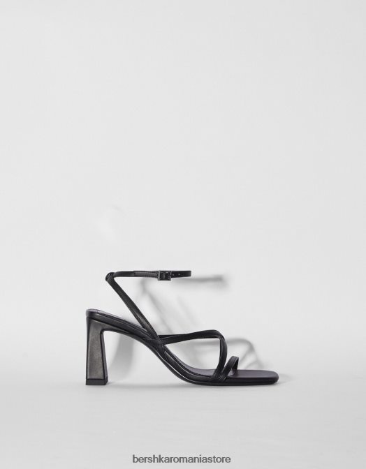 Bershka femei sandale cu bretele cu toc înalt și cu cureaua la gleznă negru Z86D2160 încălţăminte
