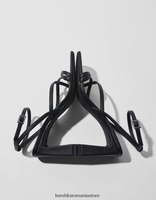 Bershka femei sandale cu bretele cu toc înalt și cu cureaua la gleznă negru Z86D2166 încălţăminte