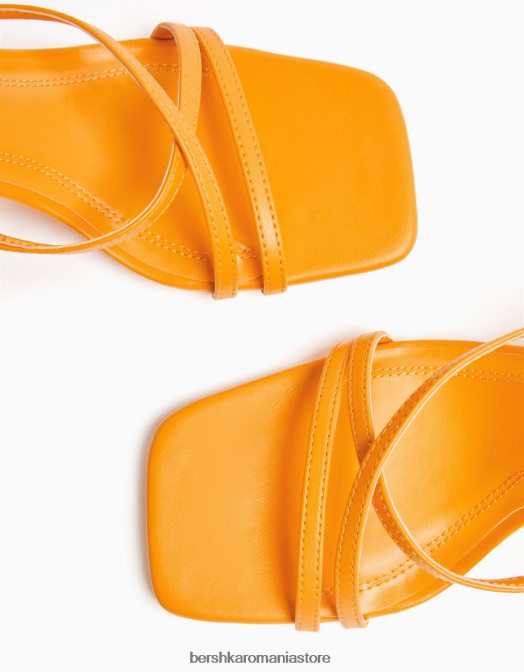 Bershka femei sandale cu bretele cu toc înalt și cu cureaua la gleznă portocale Z86D2163 încălţăminte