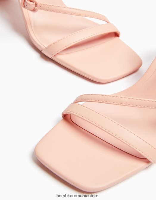 Bershka femei sandale cu bretele cu toc înalt și cu cureaua la gleznă portocale Z86D2193 încălţăminte