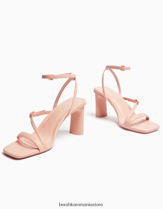 Bershka femei sandale cu bretele cu toc înalt și cu cureaua la gleznă portocale Z86D2193 încălţăminte
