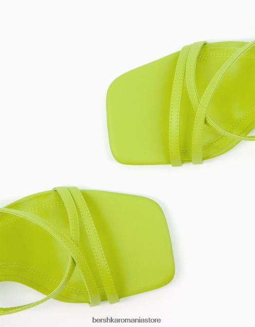 Bershka femei sandale cu bretele cu toc înalt și cu cureaua la gleznă verde Z86D2162 încălţăminte
