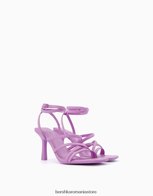 Bershka femei sandale cu bretele cu toc înalt și cu cureaua la gleznă violet Z86D2196 încălţăminte