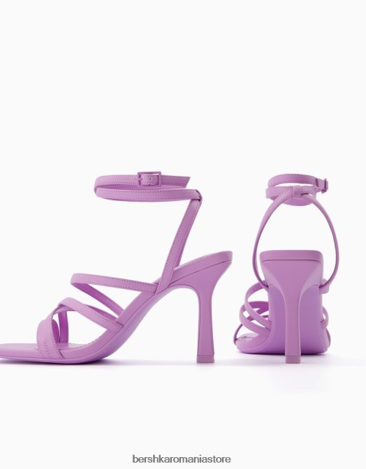 Bershka femei sandale cu bretele cu toc înalt și cu cureaua la gleznă violet Z86D2196 încălţăminte
