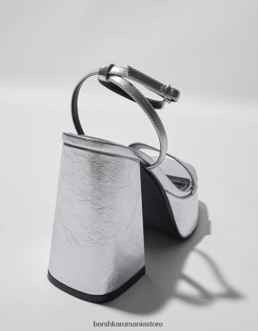 Bershka femei sandale cu platformă cu toc metalic argint Z86D2183 încălţăminte