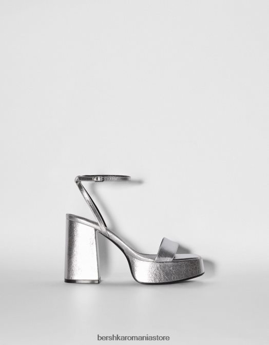 Bershka femei sandale cu platformă cu toc metalic argint Z86D2183 încălţăminte