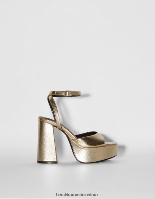 Bershka femei sandale cu platformă cu toc metalic aur Z86D2174 încălţăminte