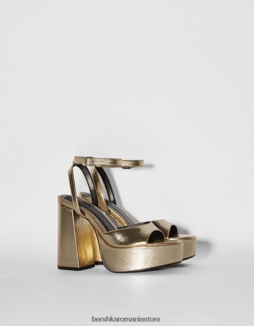 Bershka femei sandale cu platformă cu toc metalic aur Z86D2184 încălţăminte