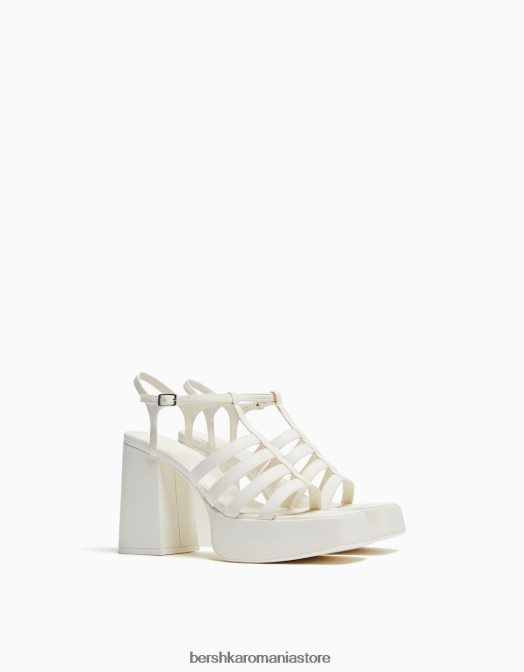 Bershka femei sandale cu platformă cu toc înalt alb Z86D2168 încălţăminte