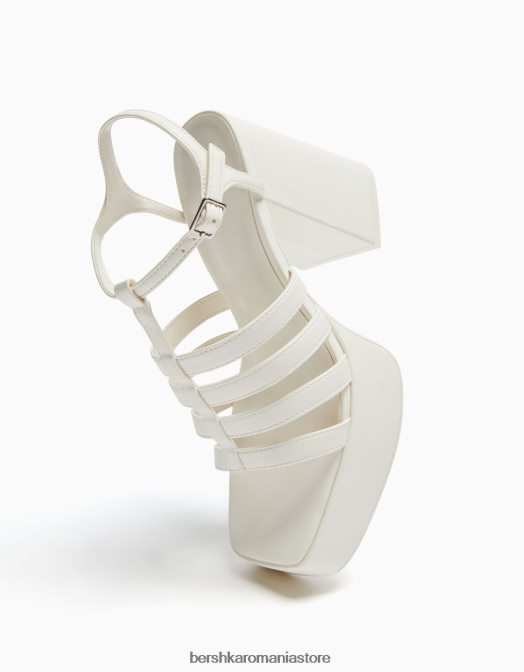 Bershka femei sandale cu platformă cu toc înalt alb Z86D2168 încălţăminte