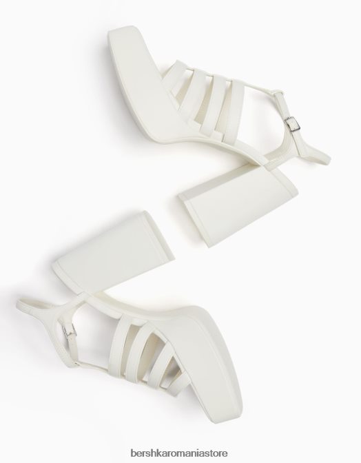 Bershka femei sandale cu platformă cu toc înalt alb Z86D2168 încălţăminte