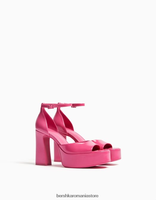 Bershka femei sandale cu platformă cu toc înalt și curetă la gleznă fucsie Z86D2187 încălţăminte