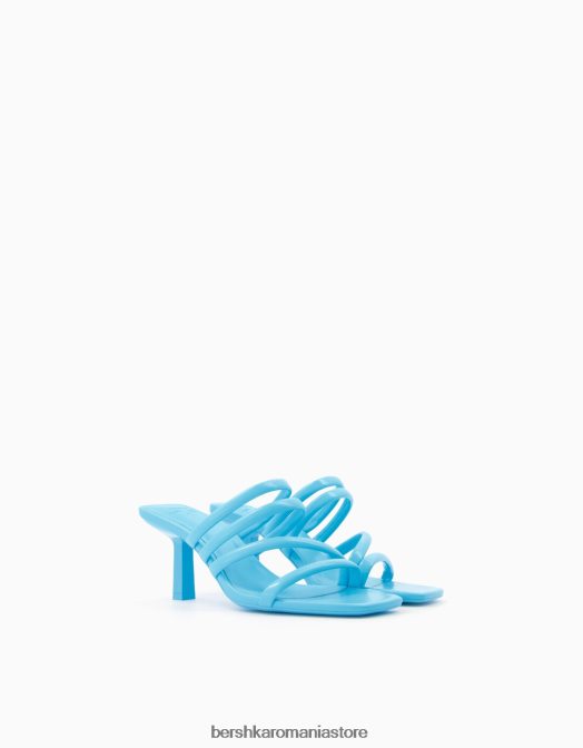 Bershka femei sandale cu toc inalt cu bretele tubulare albastru Z86D2195 încălţăminte