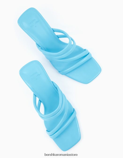 Bershka femei sandale cu toc inalt cu bretele tubulare albastru Z86D2195 încălţăminte