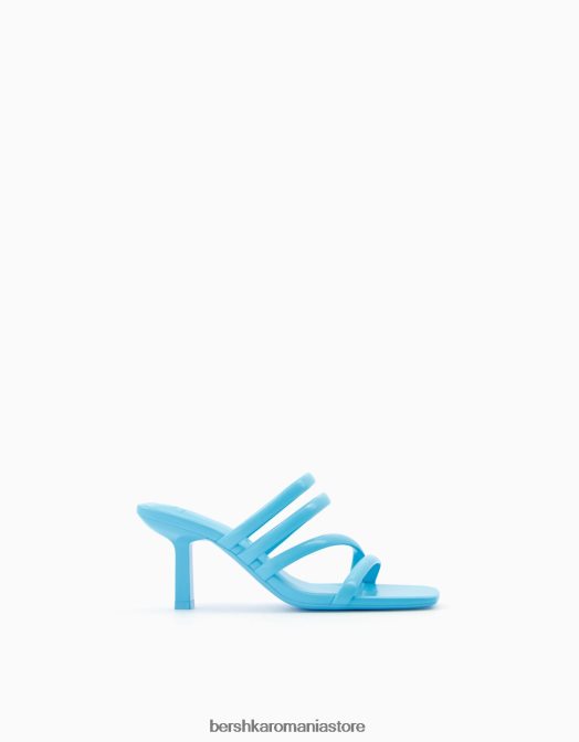 Bershka femei sandale cu toc inalt cu bretele tubulare albastru Z86D2195 încălţăminte