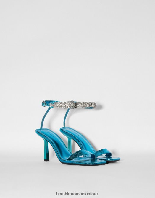 Bershka femei sandale cu toc înalt cu curele la gleznă albastru Z86D2136 încălţăminte